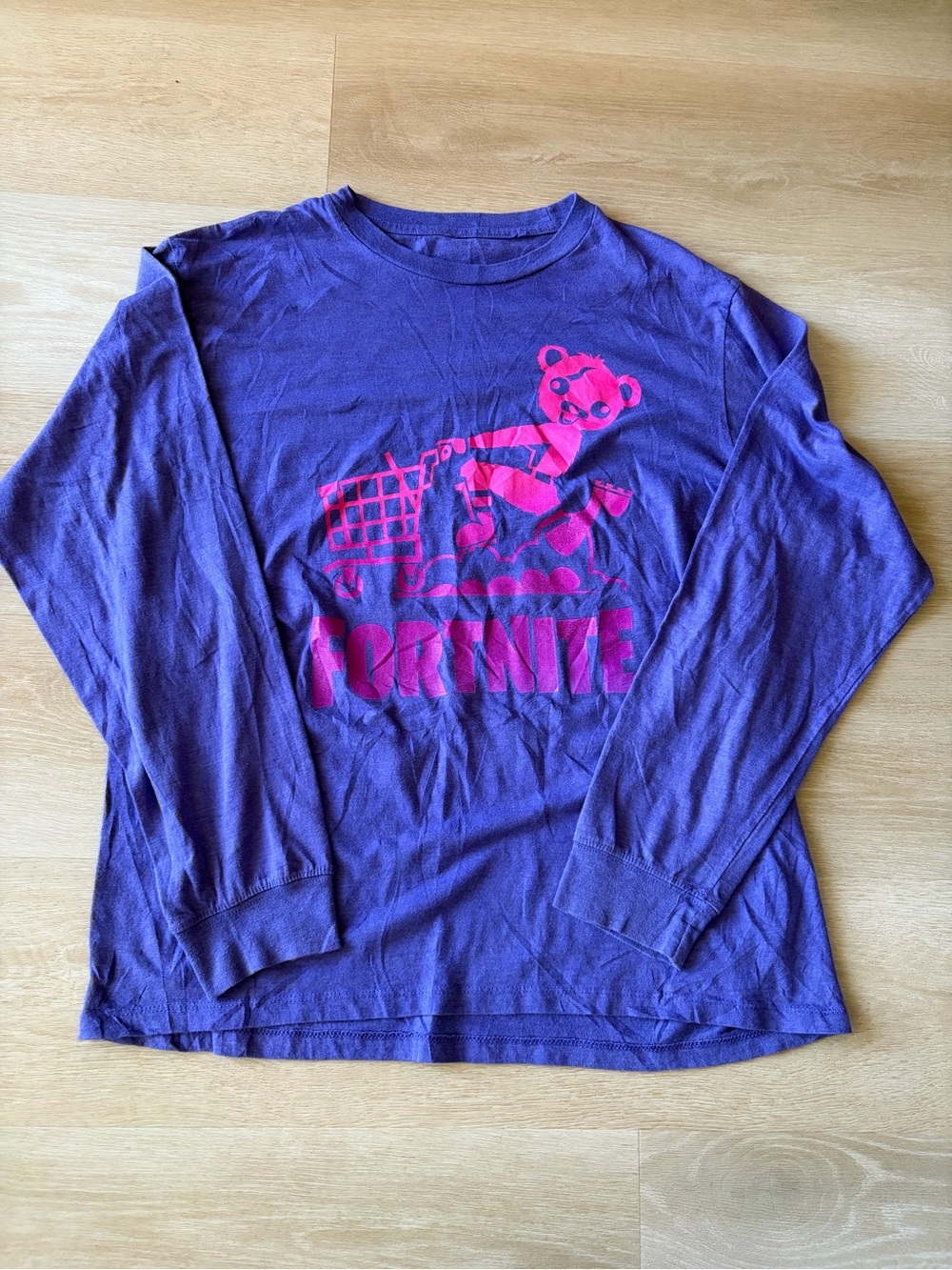 Fortnite Cuddle Team Leader Purple Long Sleeve Graphic Tee Size L